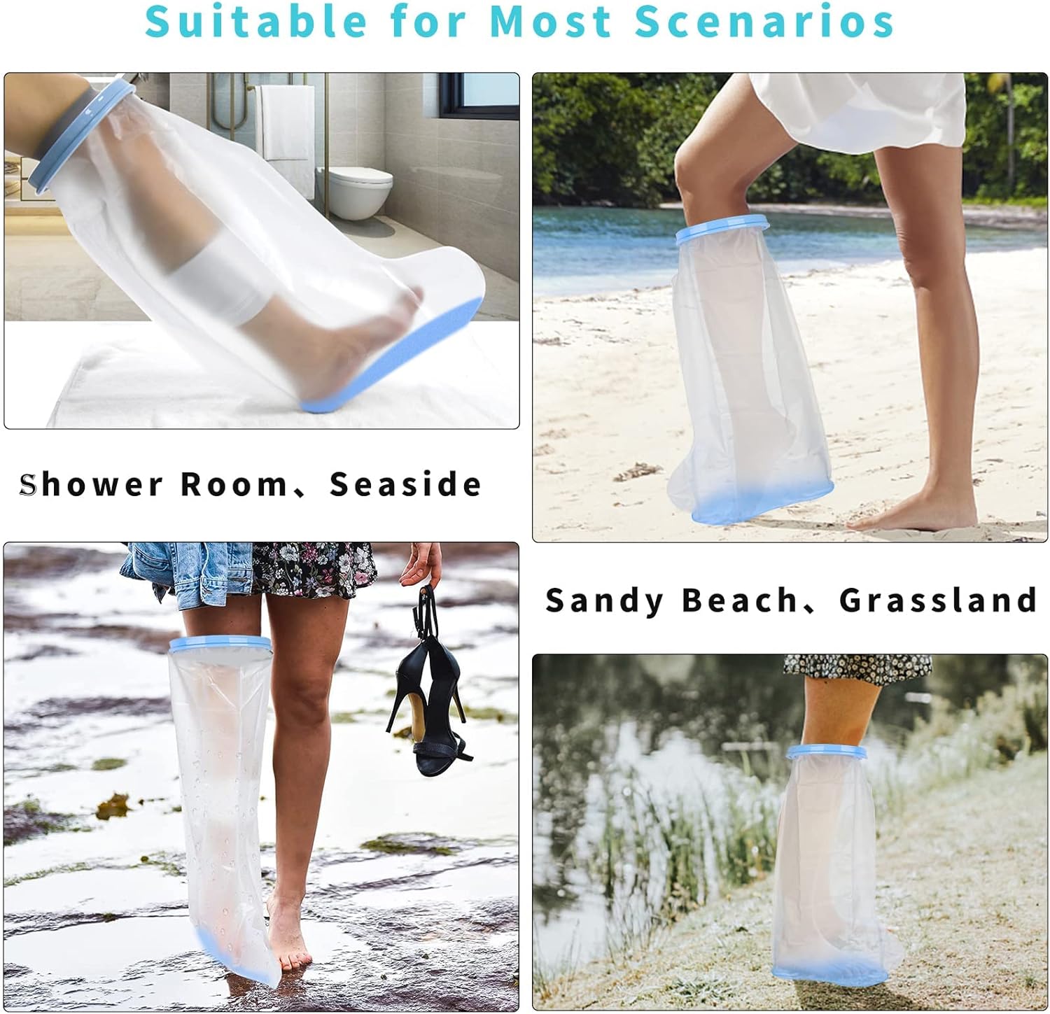 Waterproof Adult Leg Cast Cover - Anti-Slip, Watertight Bandage Protector for Foot and Leg Wounds