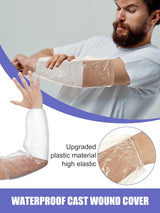 50 Pcs Waterproof Arm Cast Covers for Shower, Adult Long Sleeve Bandage Protectors