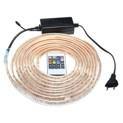 1/2/3/5M SMD5050 LED RGB Waterproof Outdoor Strip Light with Plug and Remote Control AC220V