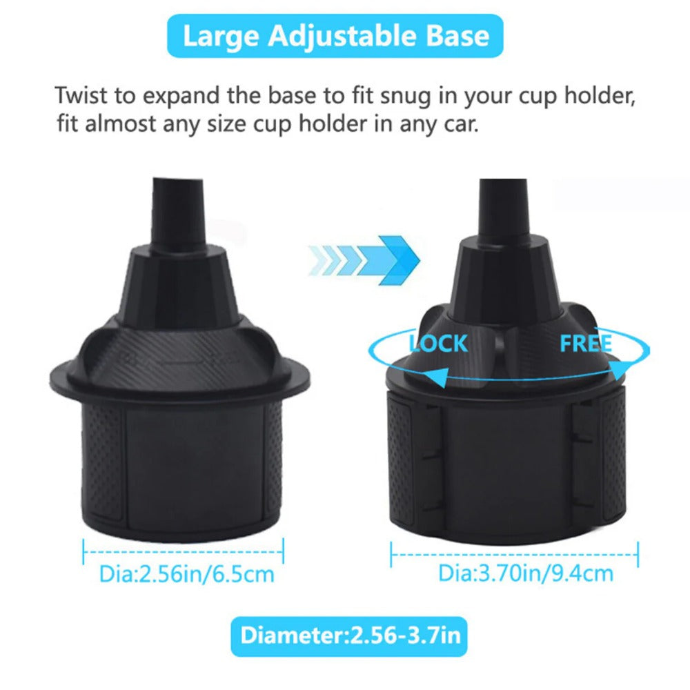 Universal 360 Degree Rotation Car Phone Mount with Gooseneck Cup Holder for 5-9.5cm Phones