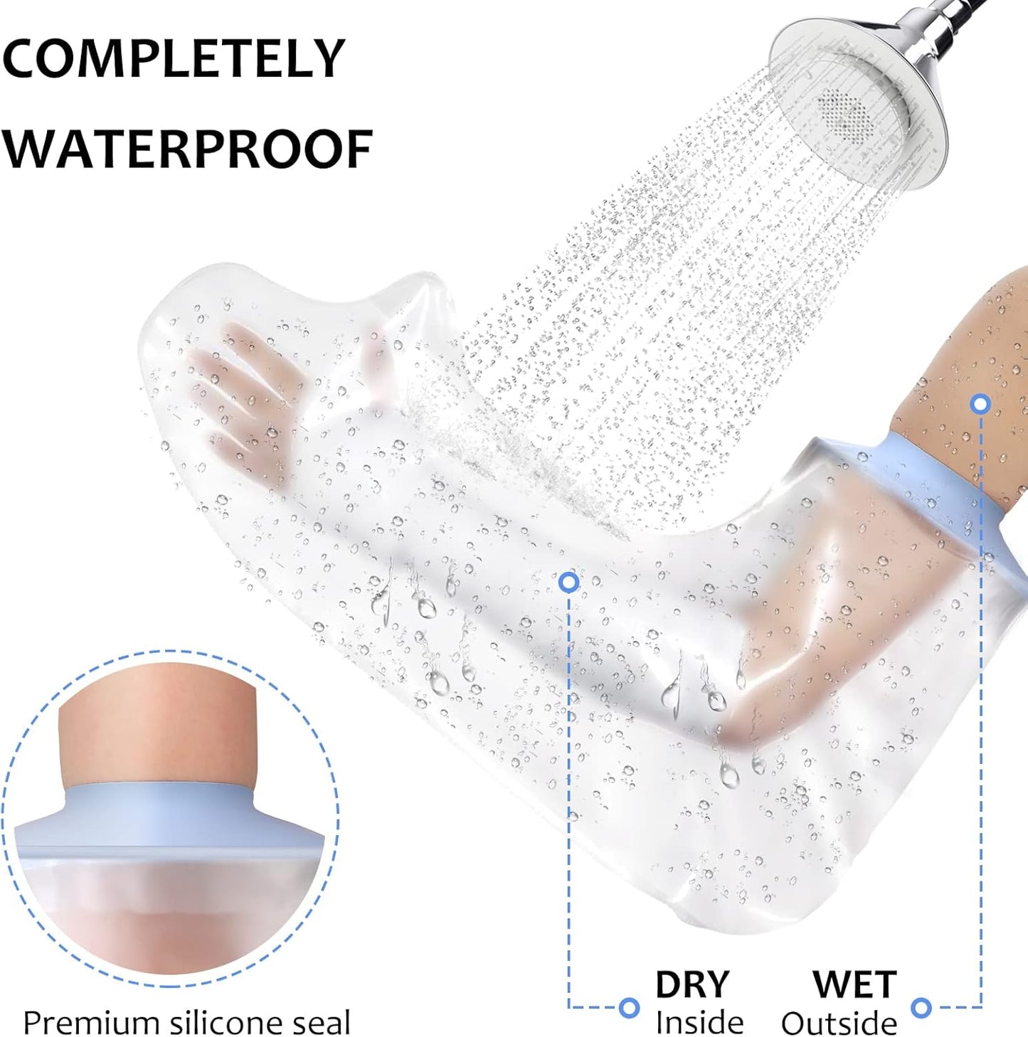 Waterproof Full Arm Cast Cover for Shower - Reusable, Watertight Seal, Ideal for Post-Surgery Use