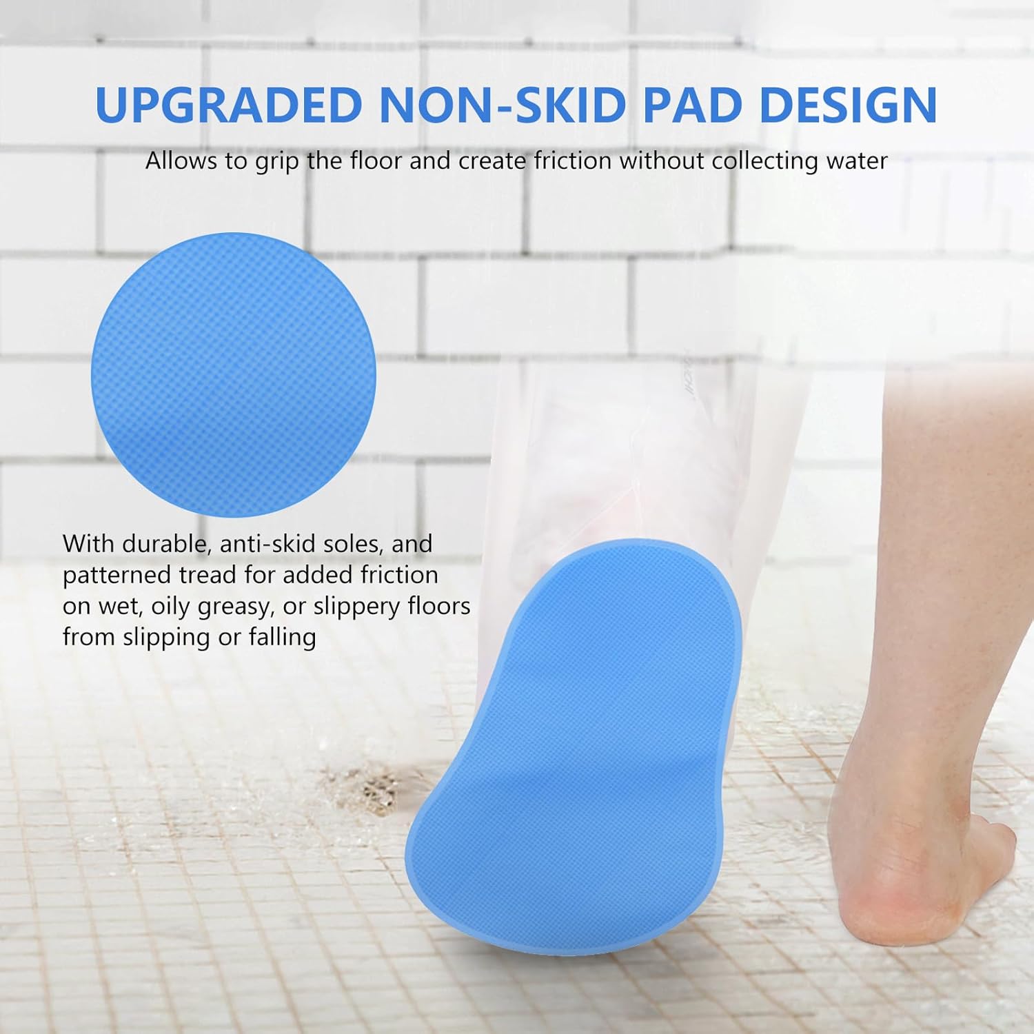 Upgraded Extra Wide Full Leg Cast Cover for Shower - Non-Slip, Reusable, Waterproof Protection