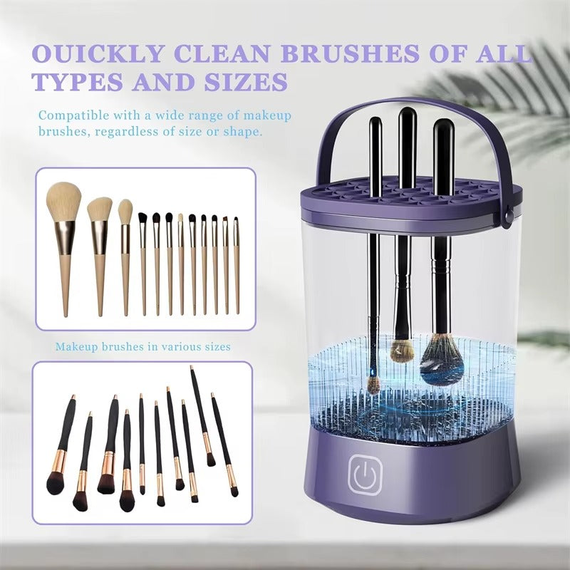 3-in-1 Electric Makeup Brush Cleaner & UV Sterilizer, USB-C Charging, Auto Brush Washer