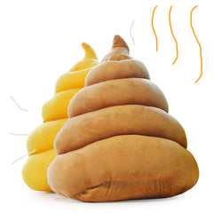 Funny Brown Yellow Poo Shape Throw Pillow for Bed, Sofa, Chair - Creative Plush Cushion