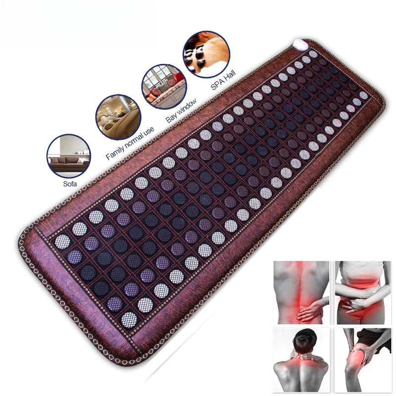 Jade & Tourmaline Far Infrared Heating Mat - Hot Stone & Negative Ion Therapy for Back Pain & Body Relax
