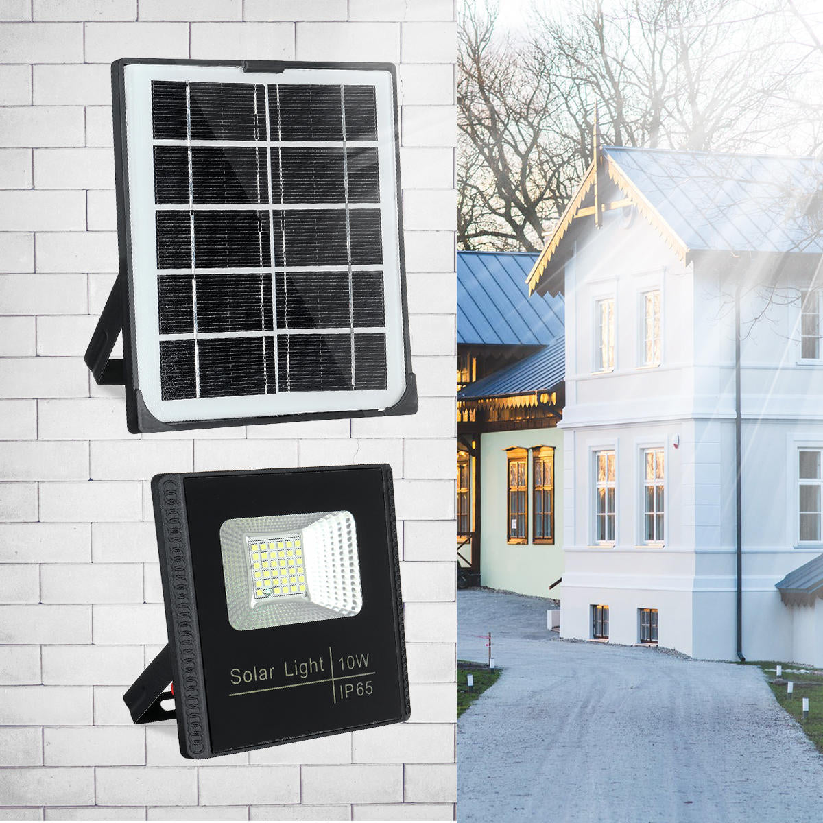 10W Solar Power 36LED Flood Light - Outdoor Garden Security Lamp with Remote Control