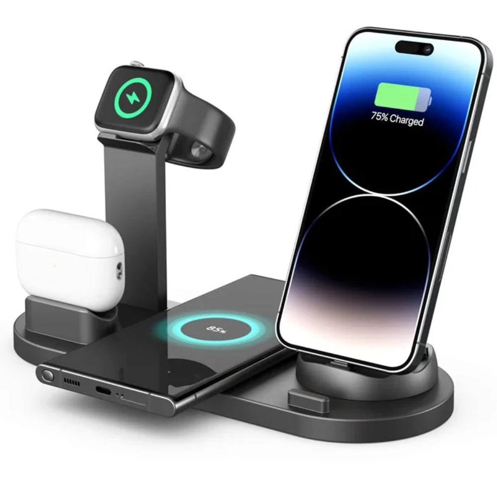 5-in-1 Wireless Charger Stand for iPhone, Apple Watch, AirPods - Fast Charging Dock Station