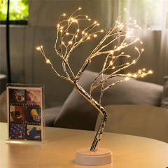 108 LED USB Copper Wire Firefly Tree Touch Control Night Lamp - Christmas String Light Holiday Decoration