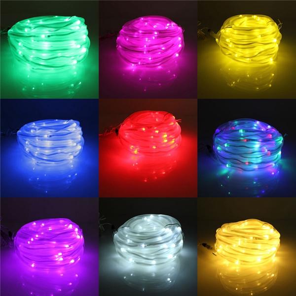 10m 100 LEDs Solar Rope Tube Lights - Waterproof LED String Strip for Christmas Party Decor