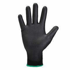 12 Pairs Black PU Safety Work Gloves - Palm Coated, S/M/L Sizes Available