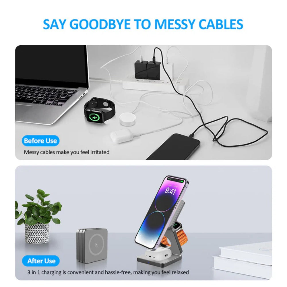 Magnetic Wireless Fast Charger for iPhone, Huawei, Xiaomi, Apple Watch, AirPods