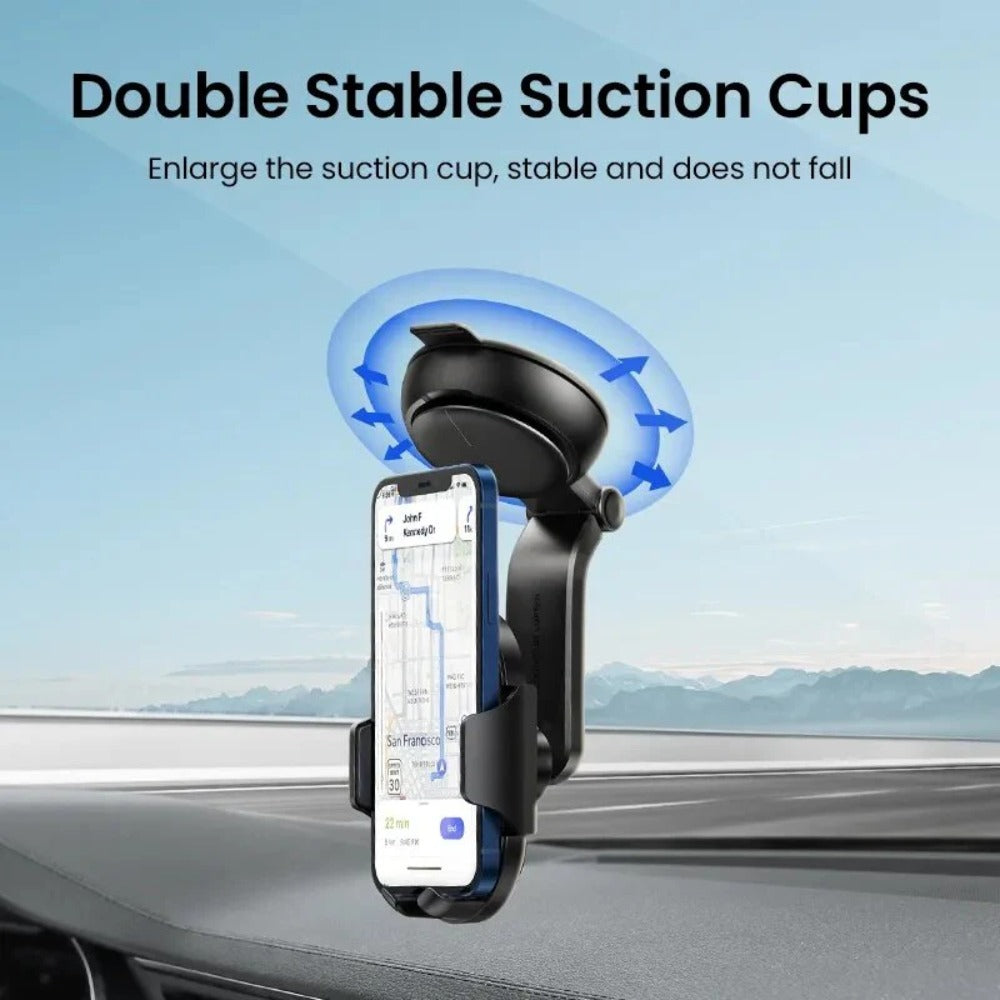 Waterfall Suction Cup Car Phone Holder for iPhone 14/13 Pro, Samsung, Xiaomi