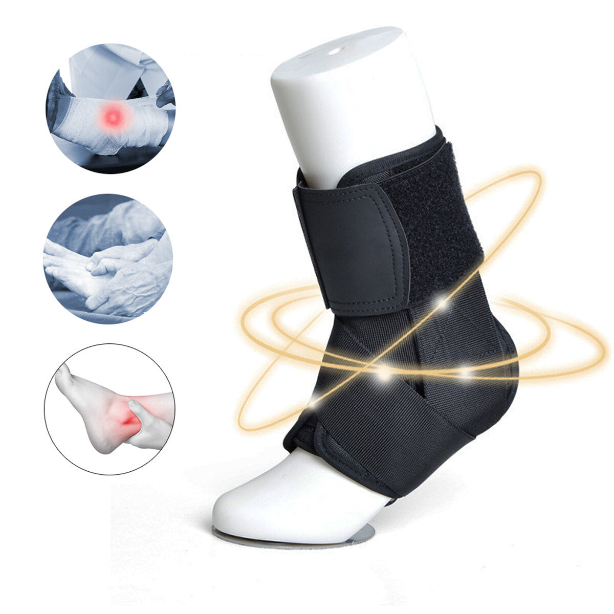 Ankle Brace Support with 7 Straps for Fracture, Dislocation, or Ligament Injury