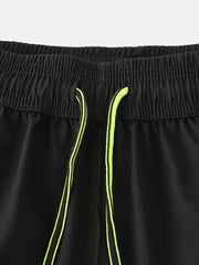 Men's Sport Patchwork Mesh Quick Dry Breathable Board Shorts with Drawstring