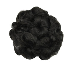 8-Color Flower Bud Head Short Curly Hair Wig with Seven Flowers Drawstring Piece