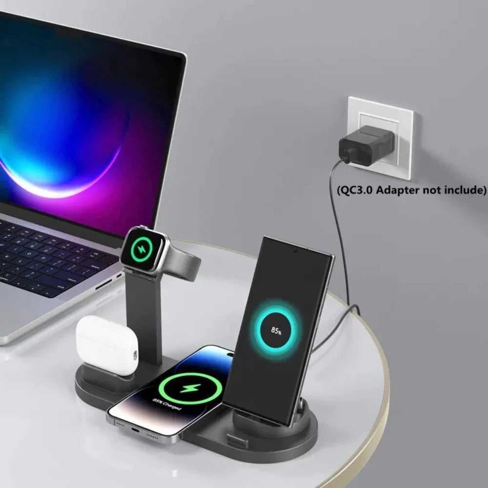 5-in-1 Wireless Charger Stand for iPhone, Apple Watch, AirPods - Fast Charging Dock Station