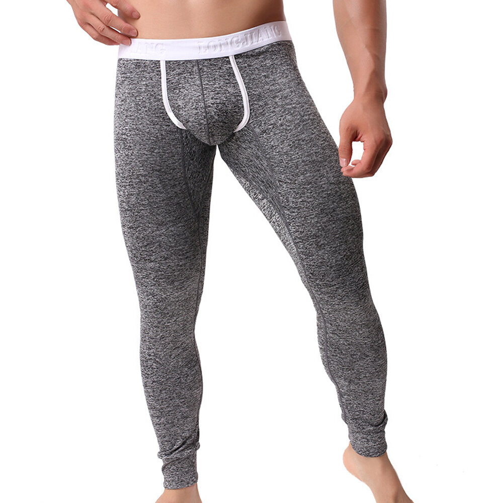 Men's Thermal Tights with Elastic U-Convex Pouch - Sleepwear & Fitness Long Johns