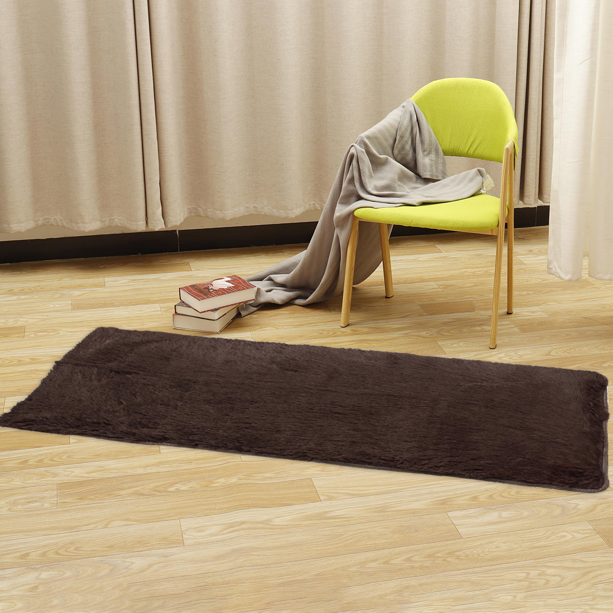 160cm x 60cm Anti-Skid Shaggy Area Rug - Floor Mat, Yoga Mat, Home, Living Room, Bedroom Carpet