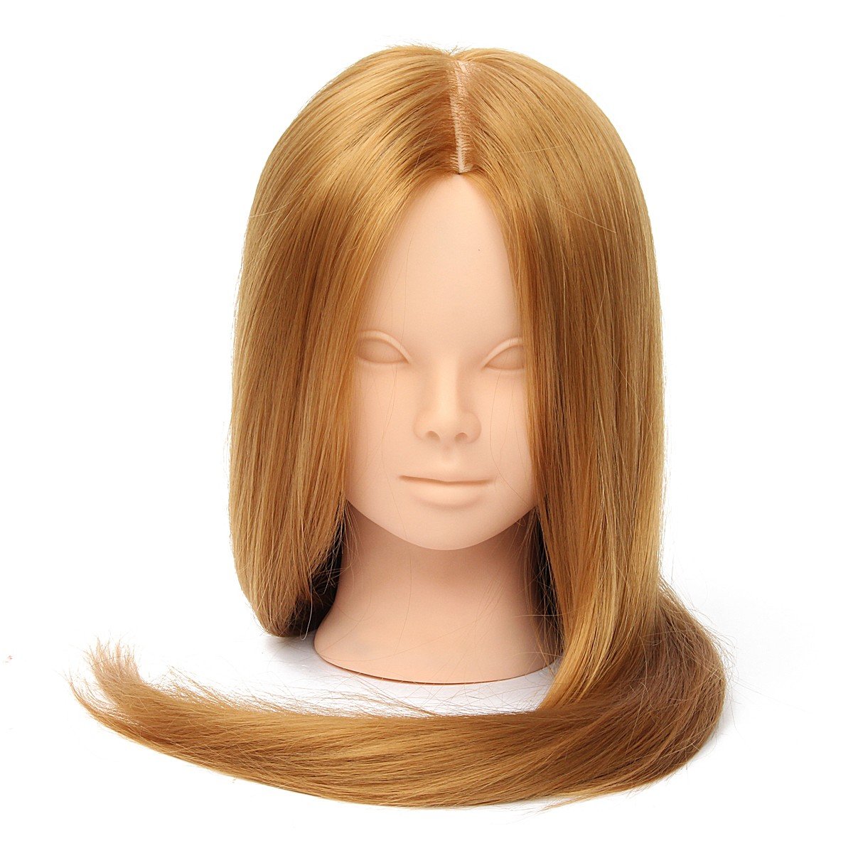 26" Long Hair Mannequin Head for Hairdressing, Makeup Practice with Clamp Holder