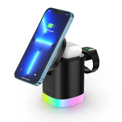 Fast Wireless Charger Dock for iPhone 12-14, AirPods, Apple Watch, and Qi-Enabled Devices