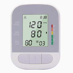 Portable Digital Blood Pressure Monitor with LCD Display, One-Touch Operation, and Dual Memory Storage