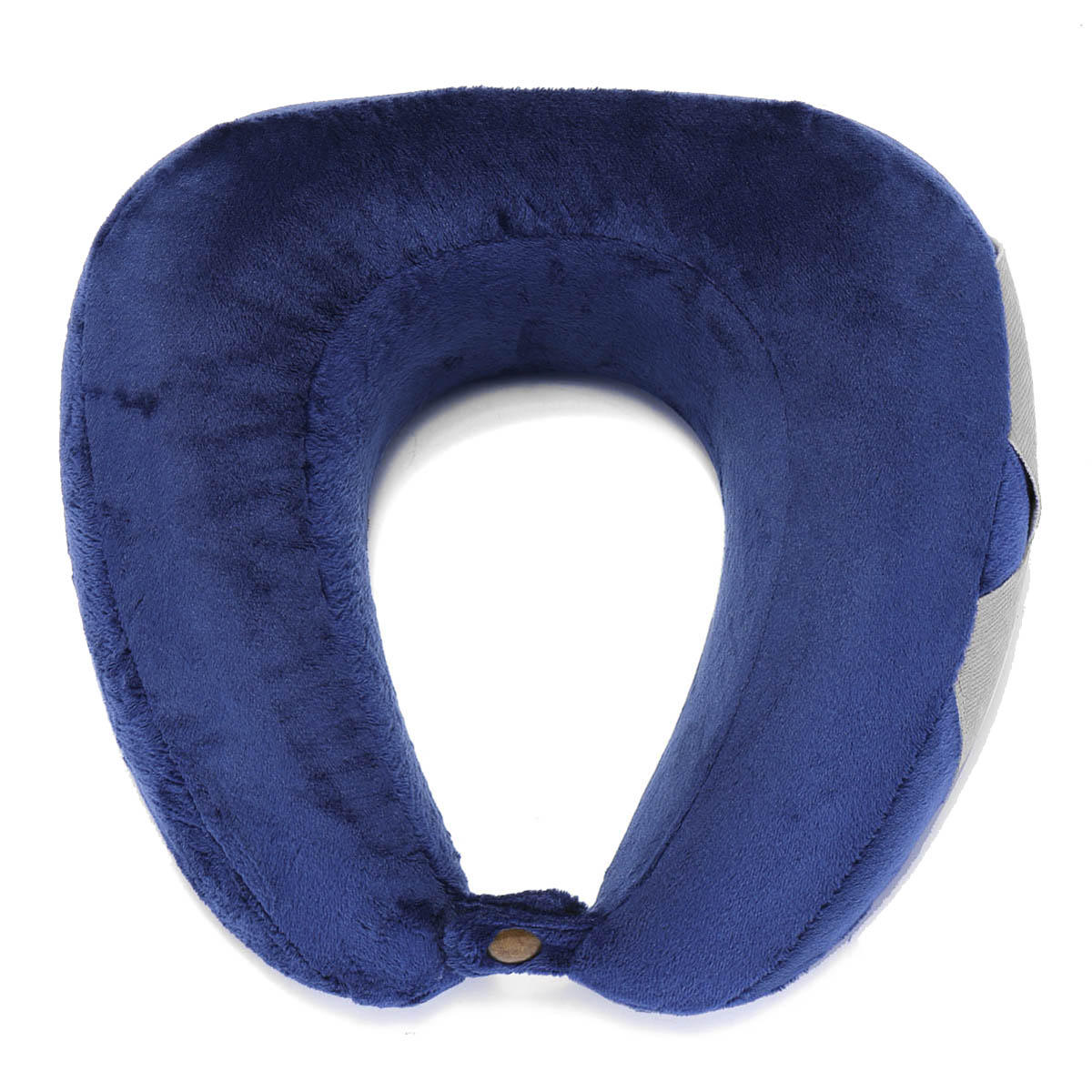 Blue Slow Rebound Memory Foam U-Shaped Neck Pillow with Storage Pouch for Travel