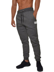 Men's Basic Solid Color Cotton Drawstring Loose Fit Jogger Pants for Fitness and Sports