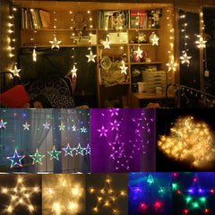 138 LEDs Star Fairy String Lights - Colorful Lamp for Wedding, Party, Holiday, Home, Christmas Decor, AC110V/220V