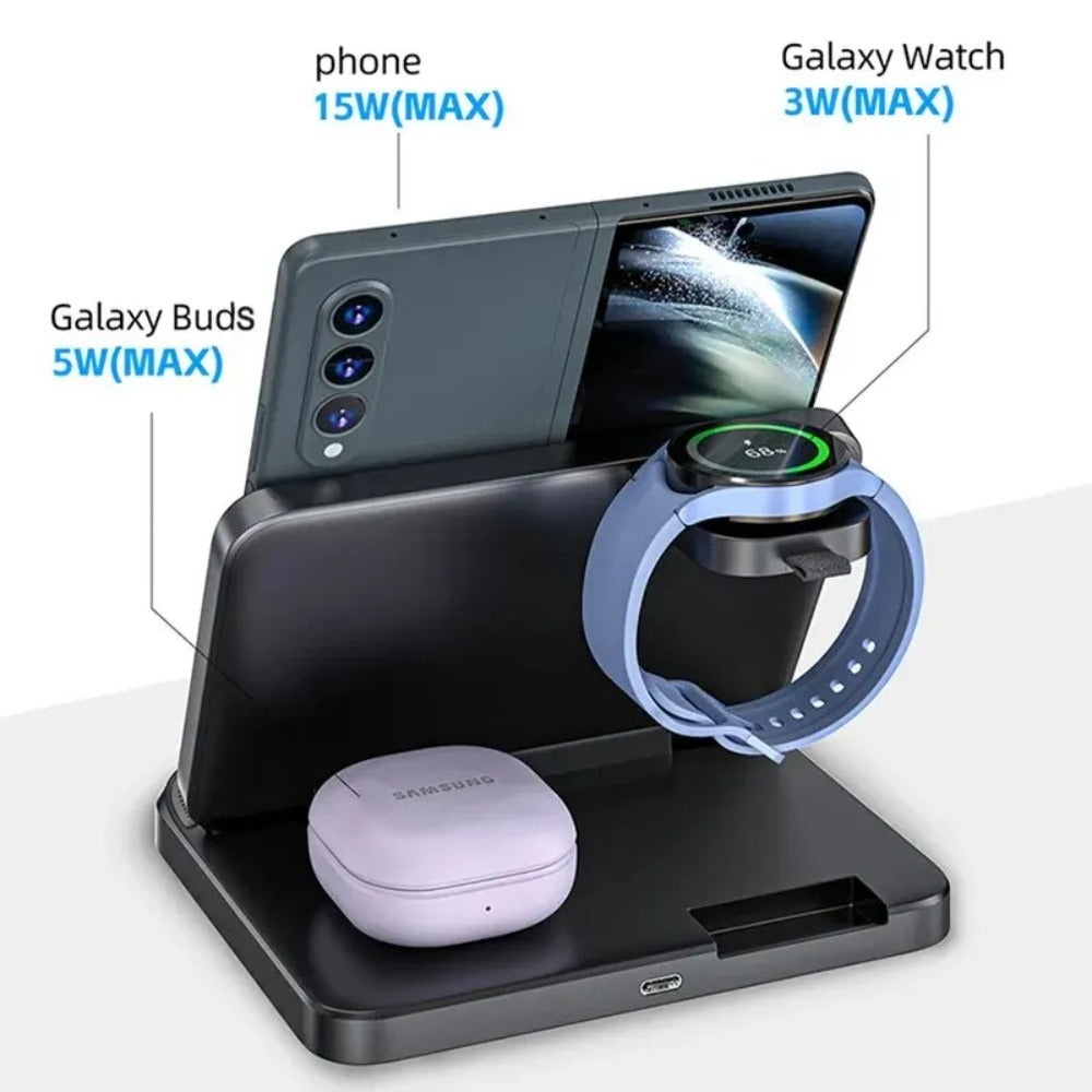 Foldable Wireless Charger Stand for Samsung Galaxy Z Fold 5/4/3, S23 Ultra, Watch 6/5, Buds2