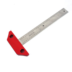 8" T Square Ruler for Woodworking - Imperial & Metric Scales, Measuring & Scribing Tool