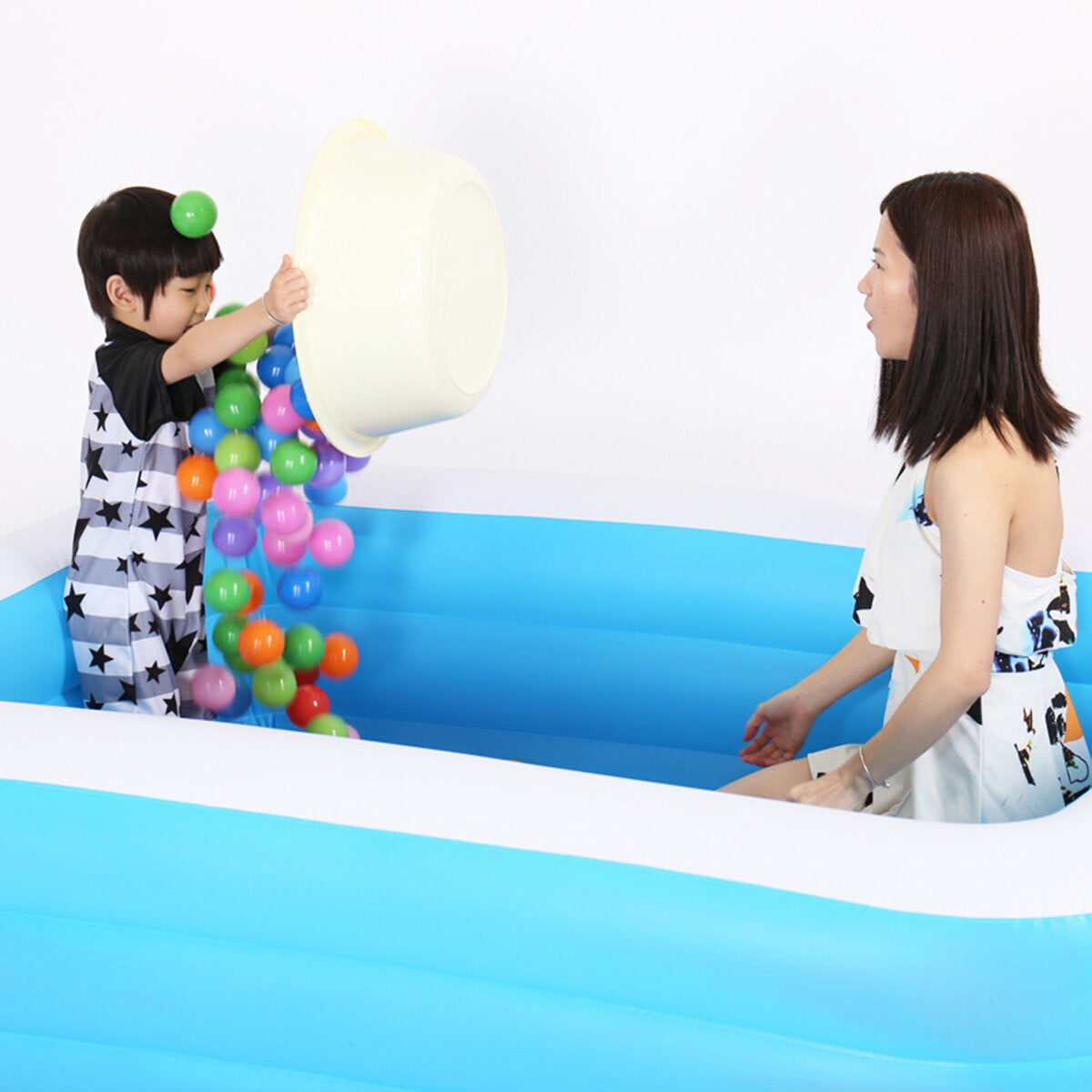 Inflatable Baby Bathtub with Pump - Portable, Collapsible, Thick Air Swimming Pool and Shower Basin