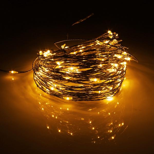 15M 150 LED Solar Powered Copper Wire String Fairy Lights for Christmas Party Decor