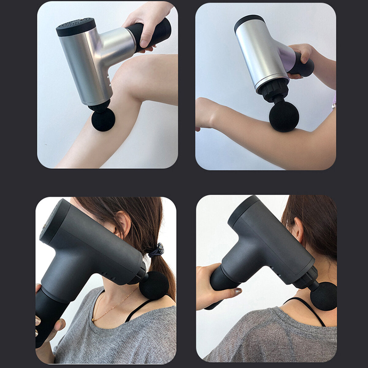 2000mAh Professional Fascia Massager - 6 Speeds, 4 Heads for Muscle Relaxation