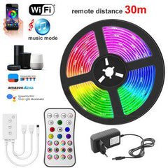 1m/2m WiFi Smart LED Strip Light, 16 Million Colors, US/EU Plug, Christmas Decorations, Clearance Christmas Lights