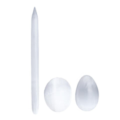 3pcs Set: Egg, Palm Stone, Pointed Gua Sha Facial Scraping Massage Wand Crystals Decor Manual Massager