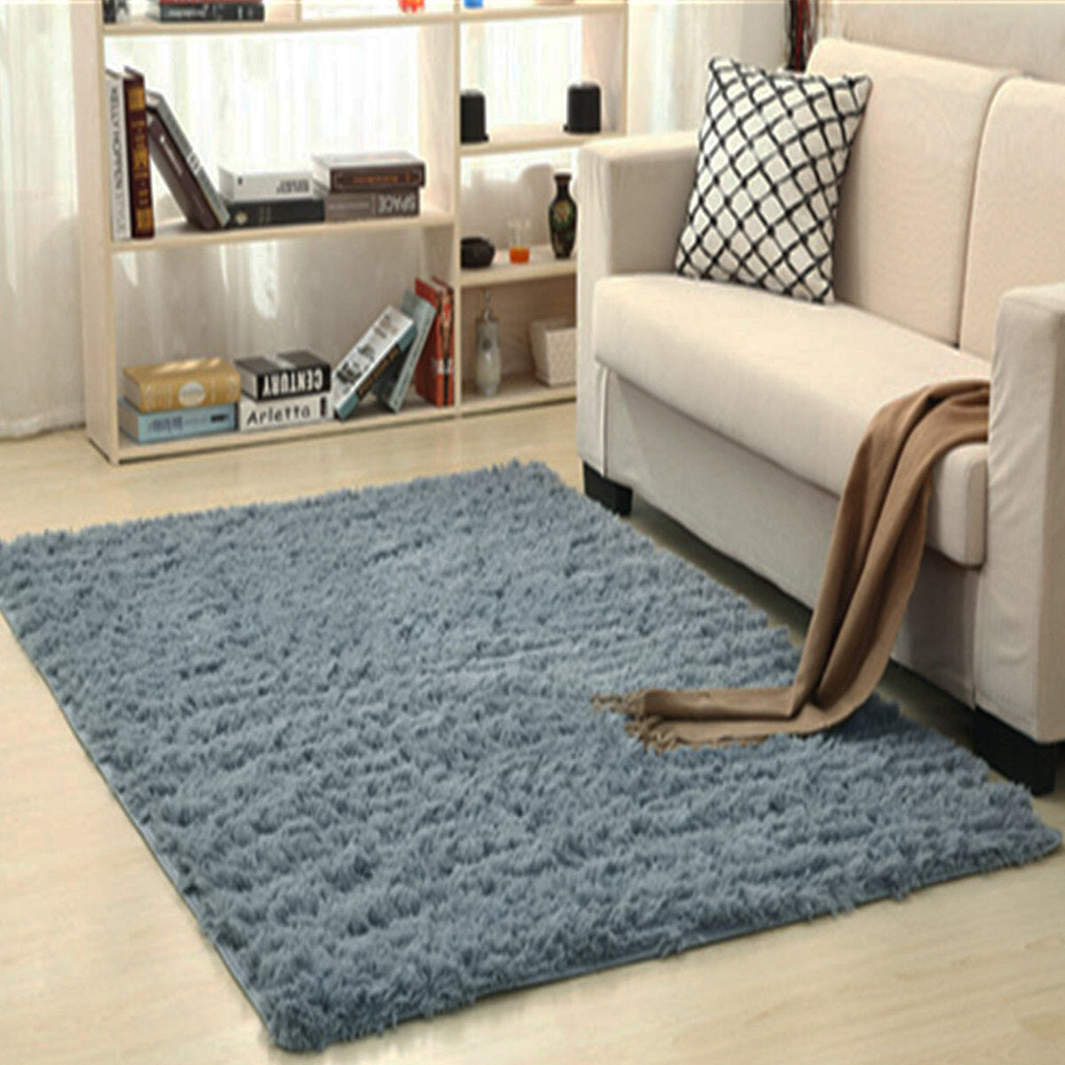 120x170cm Soft Fluffy Shaggy Area Rug for Bedroom, Dining Room, Yoga, and Child Play Mat