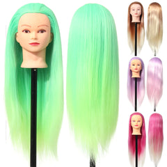 27'' Colorful Mannequin Head for Hairdressing Practice Training Salon with Clamp