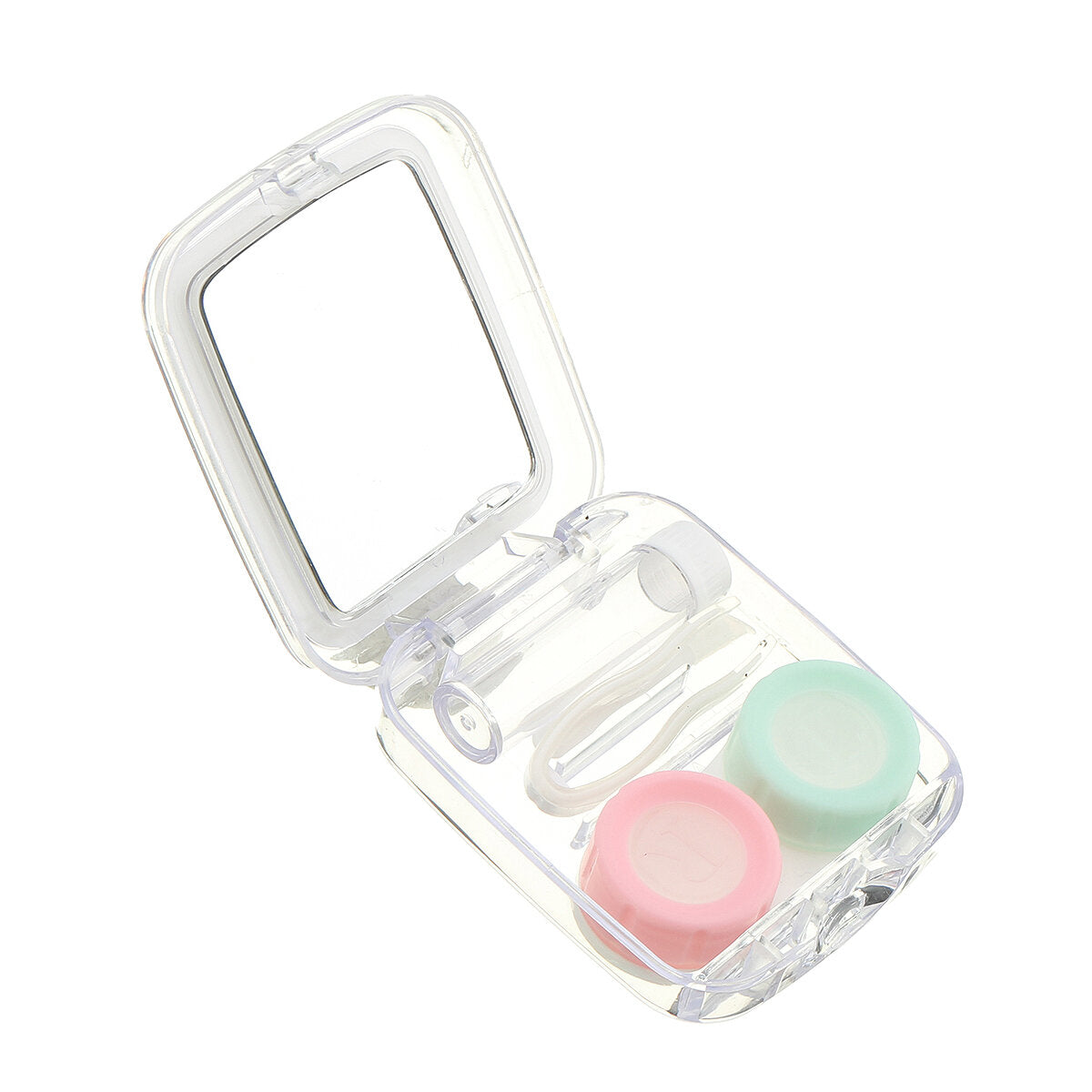 Mini Lens Travel Case Kit with Mirror - Compact Holder and Container Set