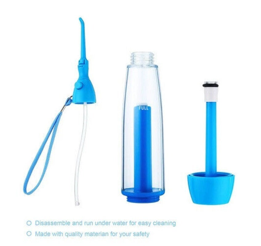 Manual Water Flosser | 70ml Portable Dental Irrigator - Non-Electric Oral Cleaner for Travel, Braces & Implants (No Battery Needed)