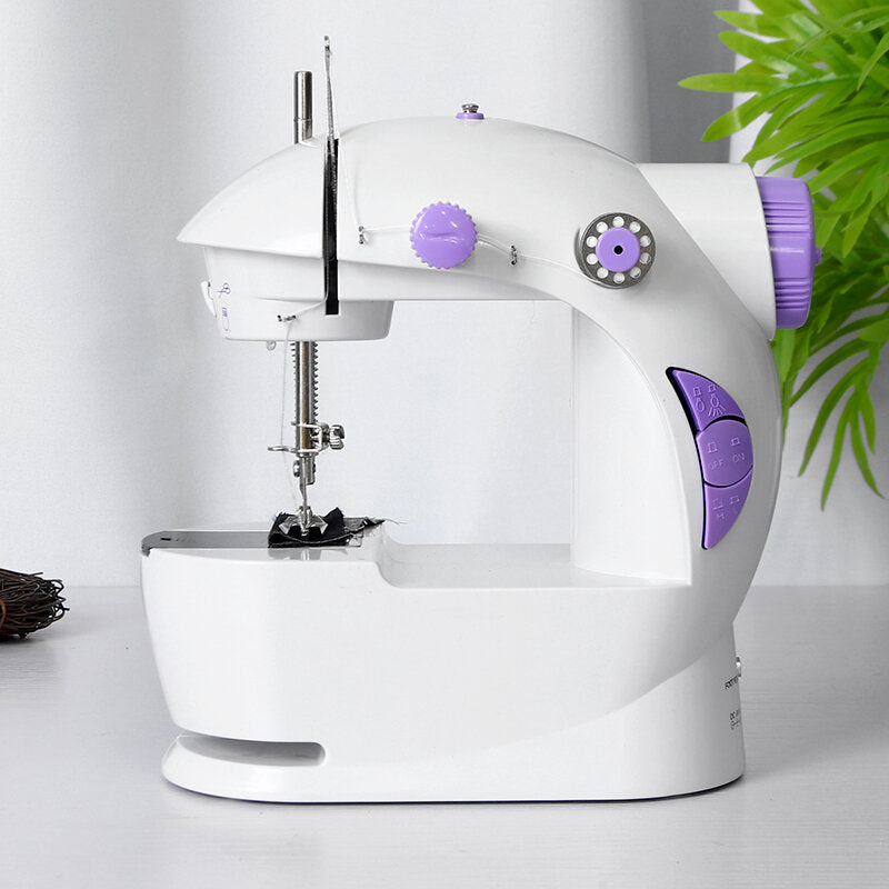 Mini Portable Electric Sewing Machine with Night Light, Foot Pedal, and Hand Table for Household Use