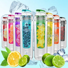 800ML Portable Clear Sport Fruit Infuser Water Bottle with Lemon Juice Filter