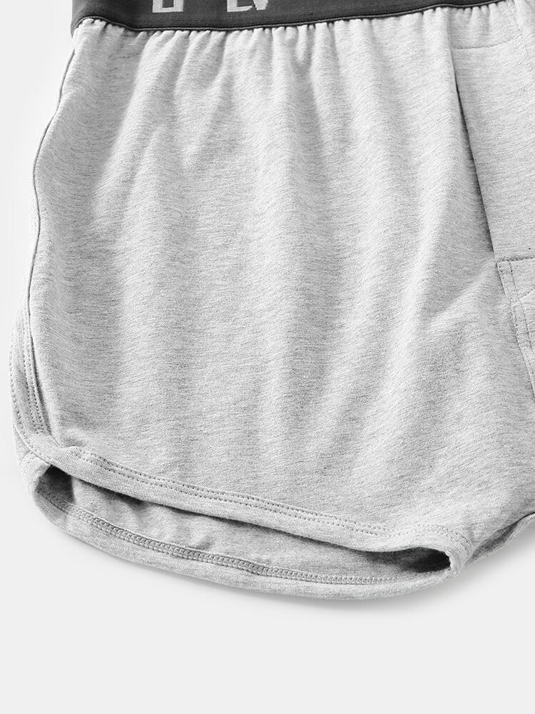 Lockere, atmungsaktive Boxershorts für Herren aus Baumwolle mit mittlerer Taille und elastischem Bund