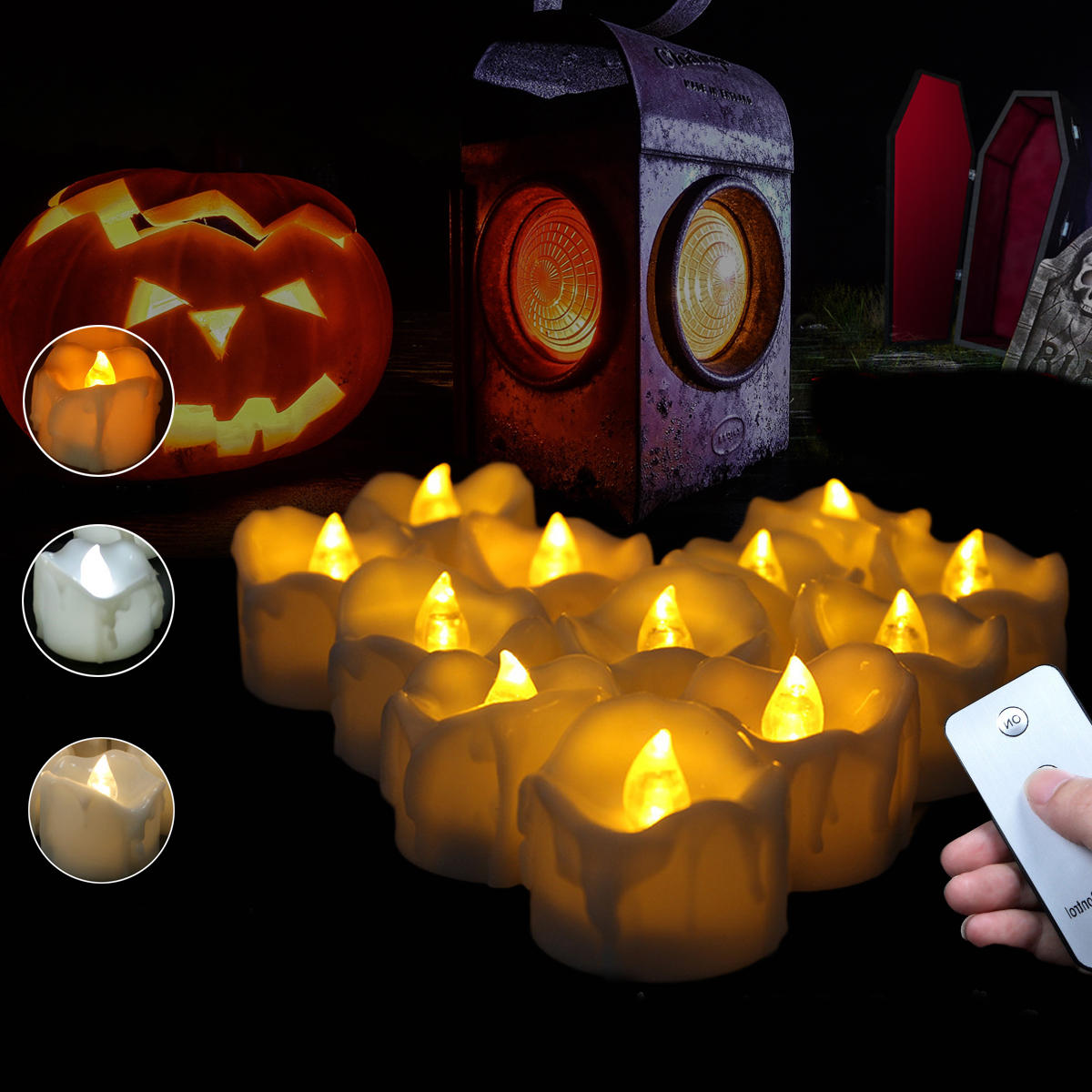 12PCS LED Flickering Tea Light Candles with Remote Control for Home, Garden, and Balcony Decor