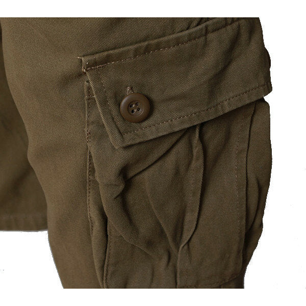 Herren Frühling Sommer Casual Baumwolle Cargo Shorts, Knielang, Größen 30-42, Lockere Passform für Sport &amp; Outdoor-Aktivitäten