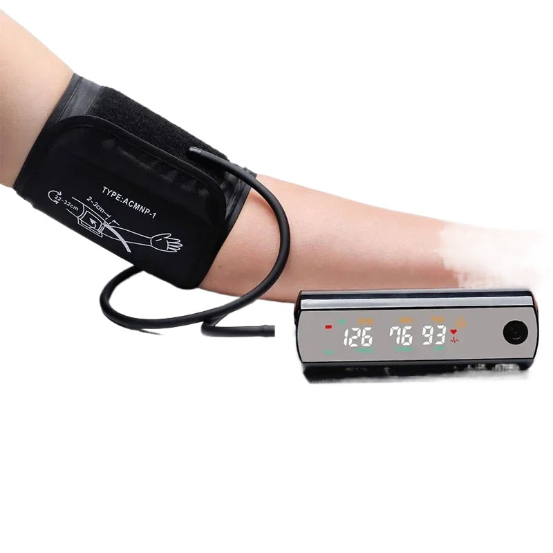 Rechargeable Li-Ion Battery Arm Blood Pressure Monitor, Large LCD, Voice Tonometer