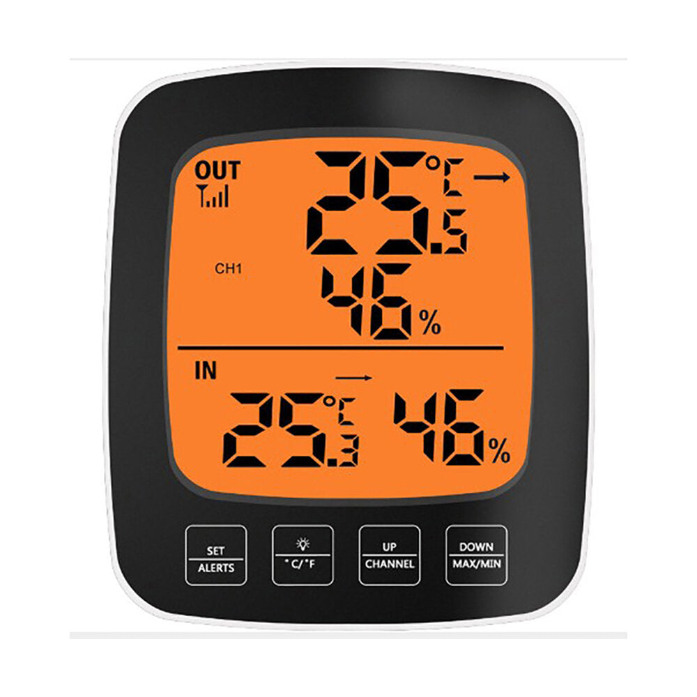 Large Screen Digital Indoor Outdoor Thermometer Hygrometer with Temperature, Humidity, and Alarm Clock