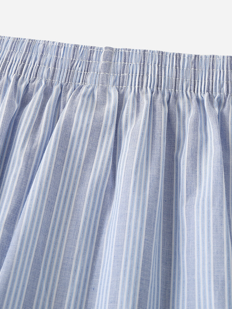 Herren-Boxershorts aus 100 % Baumwolle, bunt, gestreift, lockere Passform, elastischer Bund, atmungsaktiv