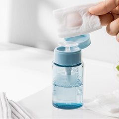 115ml Push Down Pump Dispenser Bottle - Travel Cosmetic, Alcohol, Clear Bottle for Camping and Travel