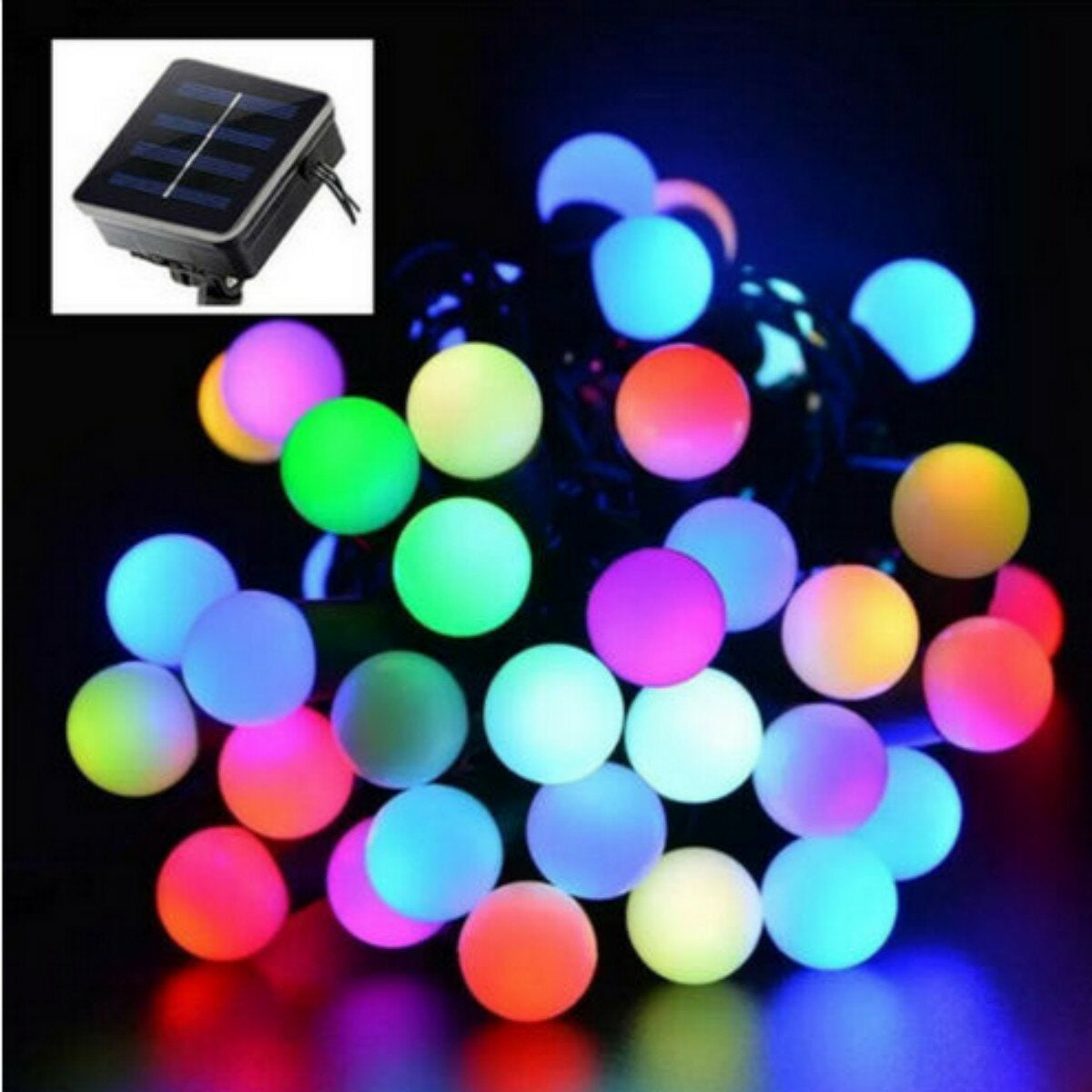 20 LED 16FT Solar String Ball Lights - Outdoor Waterproof Garden Decorative Lamp, 5M Length