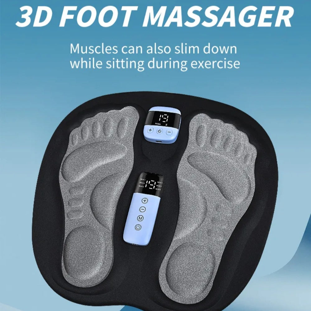 EMS Foot Massager with LCD Display, 8 Modes, 19 Intensities for Pain Relief and Improved Circulation